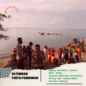 Liburan Berujung Maut !!! Seorang Mahasiswa Tenggelam dipantai Pangkodian