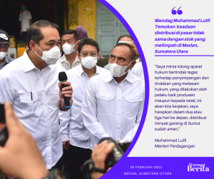 Stok Minyak Goreng di Sumut Seperti ‘Air Bah’ Mendag: Tidak Ada Alasan Minyak Goreng Langka,  Aparat Hukum Diminta Tegas