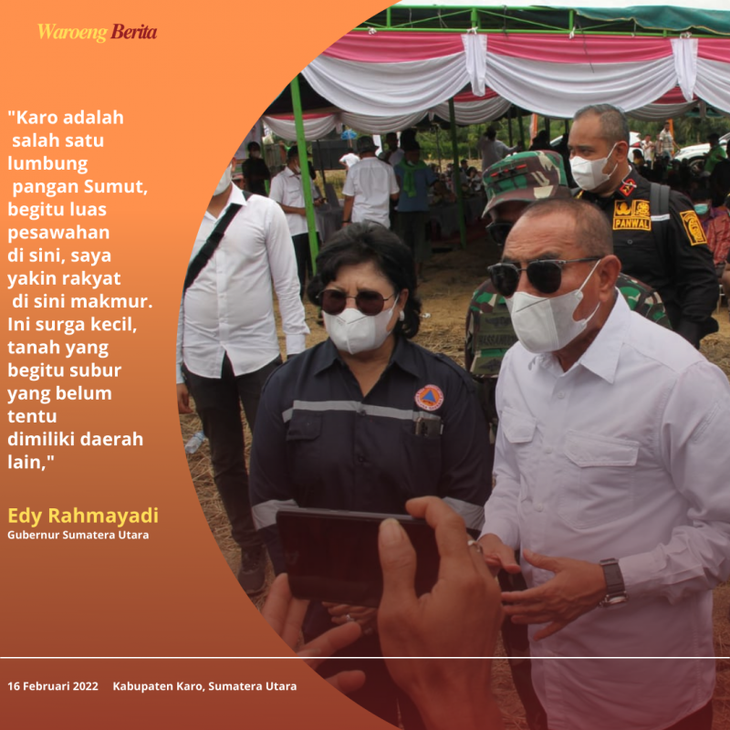 Gubernur Edy Rahmayadi Bersama Petani Desa Lau Kasumpat Panen Padi