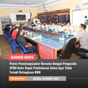 Polres Pematangsiantar Bersama Dengan Pengusaha SPBU Gelar Rapat Pembahasan Solusi Agar Tidak Terjadi Kelangkaan BBM