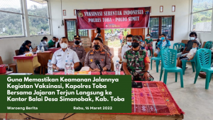 Kapolres Toba Ikuti Video Conference dari Wakapolri dan Meninjau Vaksinasi Serentak di Wilayah Hukum Kapolres Toba