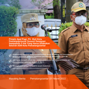 Pimpin Apel Gabungan, Plt. Wali Kota Pematangsiantar Susanti Dewayani Himbau Seluruh ASN Taat Aturan