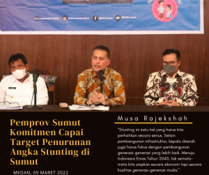 Untuk Capai Target Sebesar 14% Penurunan Stunting Pada 2024, Pemprov Sumut Buat Target 4,7% Penurunan Stunting Tiap Tahun