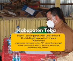 Untuk Mewujudkan Program Pemerintah Daerah Menuju Toba Bersih, Bupati Toba Resmikan Bank Sampah Tarhilala