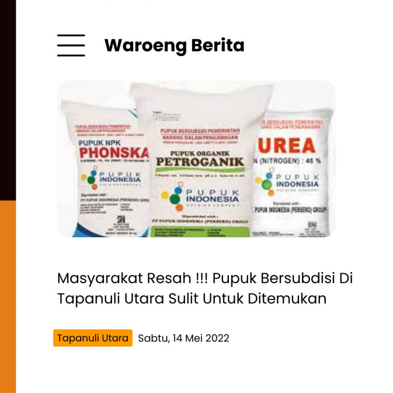 Masyarakat Resah !!! Pupuk Bersubdisi Di Tapanuli Utara Sulit Untuk Ditemukan