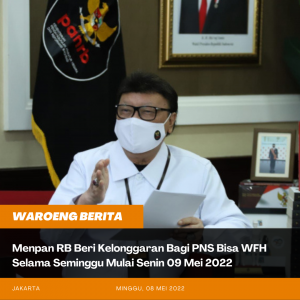 Menpan RB Beri Kelonggaran Bagi PNS Bisa WFH Selama Seminggu Mulai Senin 09 Mei 2022
