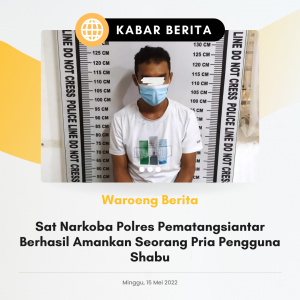 Sat Narkoba Polres Pematangsiantar Berhasil Amankan Seorang Pria Pengguna Shabu