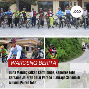 Guna Meningkatkan Kamtibmas, Kapolres Toba Bersama Jajaran Gelar Parade Olahraga Sepeda di Wilkum Polres Toba