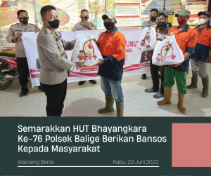 Semarakkan HUT Bhayangkara Ke-76 Polsek Balige Berikan Bansos Kepada Masyarakat