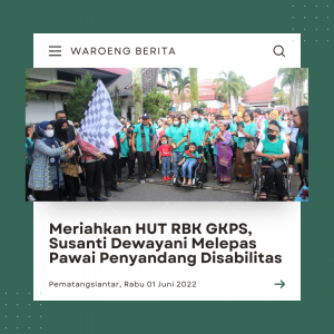 Meriahkan HUT RBK GKPS, Susanti Dewayani Melepas Pawai Penyandang Disabilitas