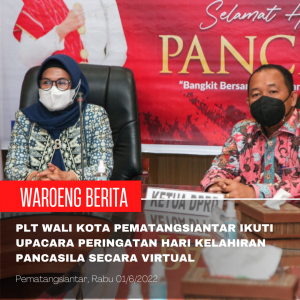 Plt Wali Kota Pematangsiantar Ikuti Upacara Peringatan Hari Kelahiran Pancasila Secara Virtual