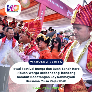 Pawai Festival Bunga dan Buah Tanah Karo, Ribuan Warga Berbondong-bondong Sambut Kedatangan Edy Rahmayadi Bersama Musa Rajekshah