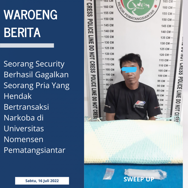Seorang Security Berhasil Gagalkan Seorang Pria Yang Hendak Bertransaksi Narkoba di Universitas Nomensen Pematangsiantar