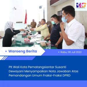 Plt Wali Kota Pematangsiantar Susanti Dewayani Menyampaikan Nota Jawaban Atas Pemandangan Umum Fraksi-Fraksi DPRD