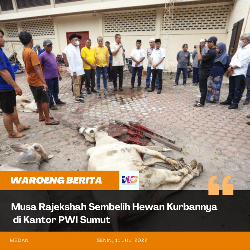 Musa Rajekshah Sembelih Hewan Kurbannya di Kantor PWI Sumut