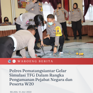 Polres Pematangsiantar Gelar Simulasi TFG Dalam Rangka Pengamanan Pejabat Negara dan Peserta W20