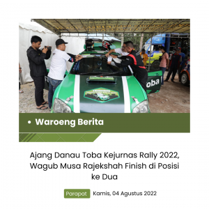 Ajang Danau Toba Kejurnas Rally 2022, Wagub Musa Rajekshah Finish di Posisi ke Dua