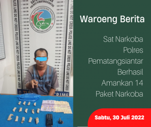 Sat Narkoba Polres Pematangsiantar Berhasil Amankan 14 Paket Narkoba
