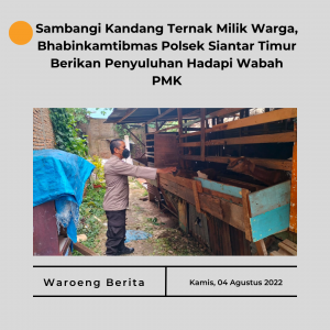Sambangi Kandang Ternak Milik Warga, Bhabinkamtibmas Polsek Siantar Timur Berikan Penyuluhan Hadapi Wabah PMK