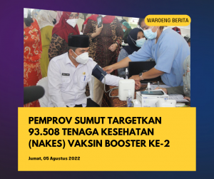 Pemprov Sumut Targetkan 93.508 Tenaga Kesehatan (Nakes) Vaksin Booster ke-2