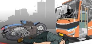 Bus Penumpang ALS Tabrak Sepeda Motor, 2 Orang Tewas