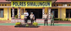 Bersama Bupati, Kapolres serta Dandim Simalungun Pimpin Apel Ketua Sat Kamling Polres Simalungun