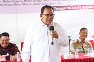 Baskami Minta Warga Medan Helvetia Ikut Gotong Royong Atasi Banjir