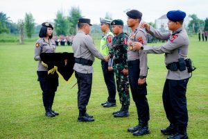Kapolda Sumut Pimpin Apel Gelar Pasukan Operasi Kepolisian Kewilayahan Aquabike Toba 2023