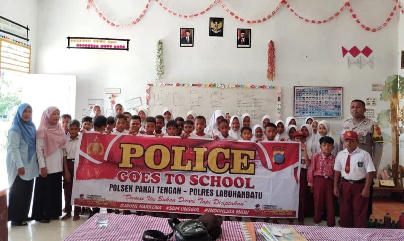 Police Goes To School, Polsek Panai Tengah Sampaikan Bahaya Narkotika