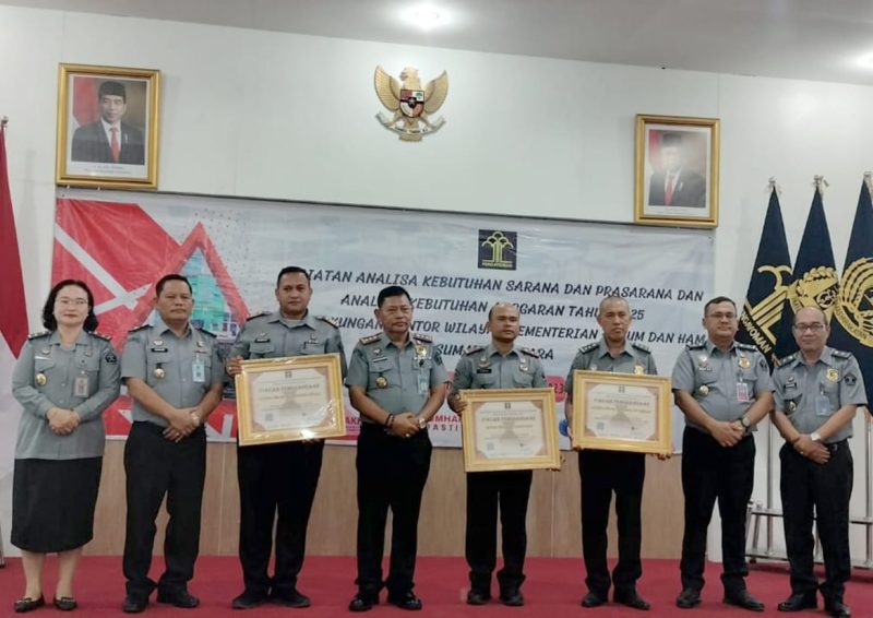 Rutan Tarutung Terima Piagam Penghargaan Dalam Kegiatan Analisa Kebutuhan Sarpas dan Ankabut Anggaran Tahun 2023 di Kanwil Kemenkumham Sumut