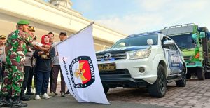 Kapolres Dan Plt Bupati Labuhanbatu Lepas Pendistribusian Logistik Pemilu 2024