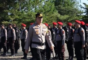 Kapolres Pakpak Bharat Pimpin Apel Gelar Pasukan Jelang Pemilu 2024