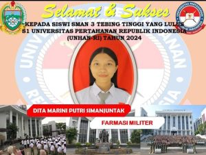 Dita Maharani Putri Simanjuntak Mewakili Kota Tebing Tinggi Masuk Ke Unhan