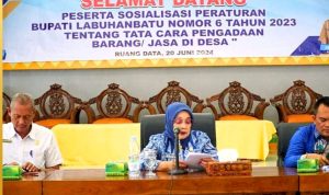 Plt Bupati Labuhanbatu Buka Sosialisasi Pengadaan Barang Dan Jasa di Desa