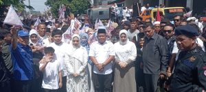 Diusung 8 Parpol, Mari Diantar Ribuan Pendukung Mendaftar ke KPU Labuhanbatu