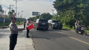 Pasca Nataru, Polres Tebing Tinggi Amankan Arus Lalu Lintas di Simpang Pintu Tol