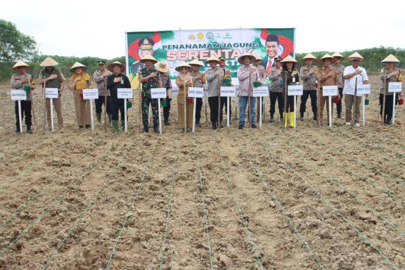 Polres Serdang Bedagai Ikuti Penanaman Jagung Serentak 1 Juta Hektar