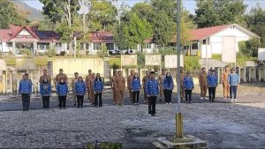 Upacara Gabungan Di Kecamatan Salak Bersama Para Perangkat Desa Bulan Kedua Tahun 2025