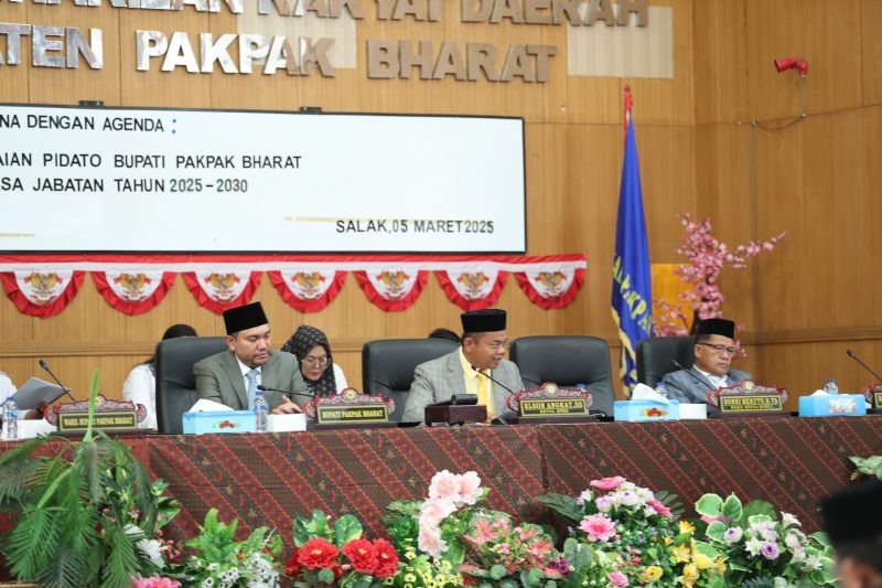DPRD Gelar Sidang Paripurna Penyampaian Pidato Perdana Bupati Pakpak Bharat Masa Jabatan 2025-2030