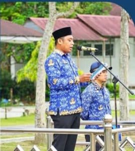 Dihadiri Asisten Serdakab dan Staf Ahli Bupati, Kadis Kominfo Labuhanbatu Pimpin Upacara HKN