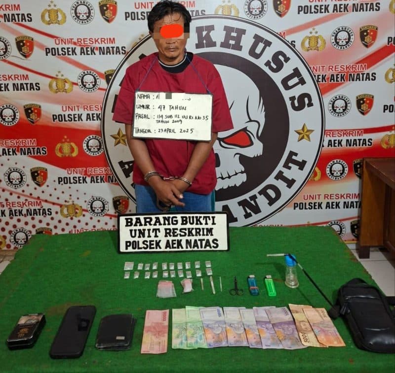 Polsek Aek Natas Gerebek Rumah di Labura, 3,35 Gram Sabu Diamankan dari Tangan Terduga Pengedar