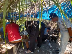 Polsek Bilah Hulu Robohkan Dua Gubuk Sarang Narkoba Saat GKN di Gunung Salamat