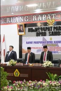Bupati Vandiko Gultom Hadiri Rapat Paripurna Peringatan Hari Jadi Kabupaten Samosir Ke-21