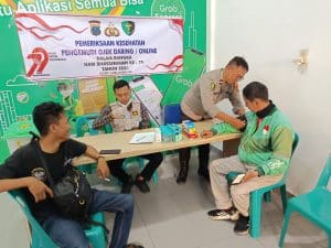 Polres Labuhanbatu Gelar Bakti Kesehatan Menyambut Hari Bhayangkara Ke-79 untuk Ojol dan Pengemudi Betor