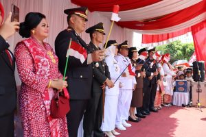 Kapolres Labuhanbatu Hadiri Upacara HUT ke-80 RI di Lapangan Ikabina