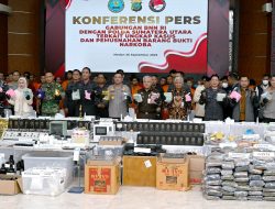 Wagub Sumut Ikut Musnahkan 1,7 Ton Narkoba di Polda Sumut