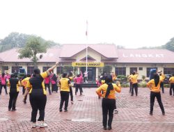 Polres Langkat dan Bhayangkari Meriahkan HKGB ke-73 dengan Olahraga Bersama