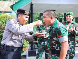 Polres Labuhanbatu Rayakan HUT TNI ke-80 dengan Kejutan Manis untuk Kompi Senapan C Yonif 126/KC