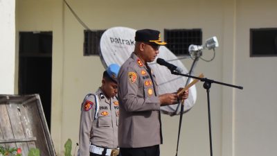 Kapolres Pakpak Bharat Pimpin Apel Pengamanan Aksi Unjuk Rasa di Kantor Bupati dan DPRD
