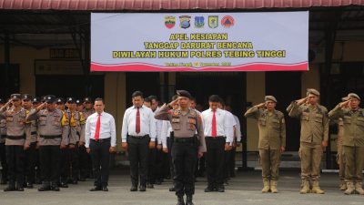 Kapolres Tebing Tinggi Pimpin Apel Kesiapsiagaan Hadapi Potensi Bencana Alam